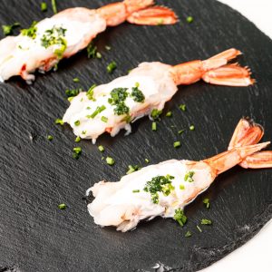Gambero e burrata sashimi
